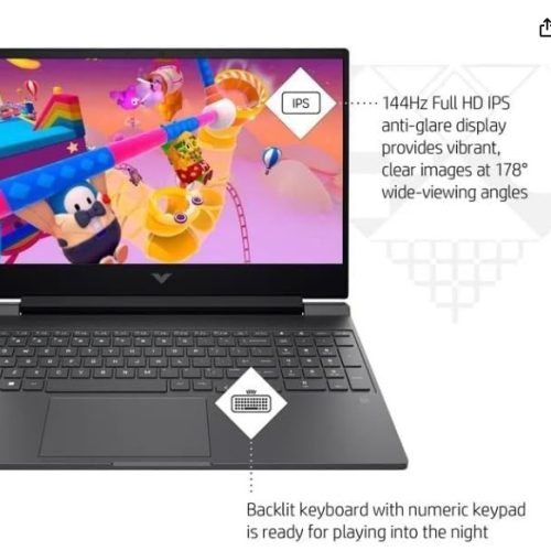 HP 2024 Newest Victus Gaming Laptop, 15.6″ 144Hz FHD Display, Intel Core i5-12500H, NVIDIA GeForce RTX 4060, 64GB RAM, 1TB SSD, Wi-Fi 6, Backlit Keyboard, Windows 11